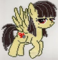 Size: 900x931 | Tagged: safe, artist:rphb, derpibooru import, wild fire, pegasus, pony, female, flying, mare, perler beads, photo, sibsy, solo, unamused, wild fire is not amused