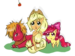 Size: 1000x748 | Tagged: safe, artist:autodi, derpibooru import, apple bloom, applejack, big macintosh, earth pony, pony, apple siblings, male, stallion