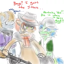 Size: 500x500 | Tagged: cigar, derpibooru import, gun, hat, jitterbug jive, oc, safe, unofficial characters only