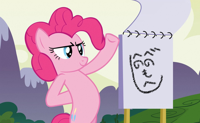 Size: 640x393 | Tagged: derpibooru import, edit, edited screencap, henohenomoheji, japanese, notebook, pinkie pie, safe, screencap, too many pinkie pies