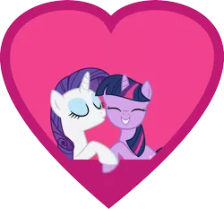 Size: 6429x6000 | Tagged: absurd resolution, artist:baka-neku, derpibooru import, female, heart, kissing, lesbian, rarilight, rarity, safe, shipping, twilight sparkle