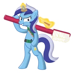 Size: 883x905 | Tagged: artist:mysteriouskaos, belts, bipedal, brushie, derpibooru import, hoof hold, magic, minuette, prepare thyself, safe, simple background, solo, toothbrush, toothpaste, transparent background, vector