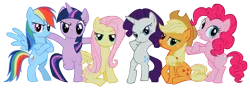 Size: 2028x717 | Tagged: applejack, artist:axlewolf, bridlemaids, derpibooru import, fluttershy, group shot, mane six, parody, pinkie pie, rainbow dash, rarity, safe, twilight sparkle