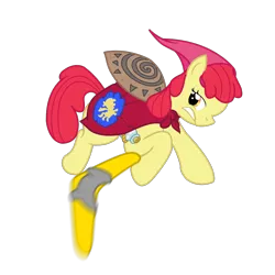 Size: 2000x2000 | Tagged: apple bloom, artist:donlawride, boomerang, crossover, derpibooru import, safe, shield, the legend of zelda