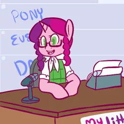 Size: 450x450 | Tagged: safe, artist:mt, derpibooru import, oc, oc:marker pony, unofficial characters only, desk, pony every day, typewriter