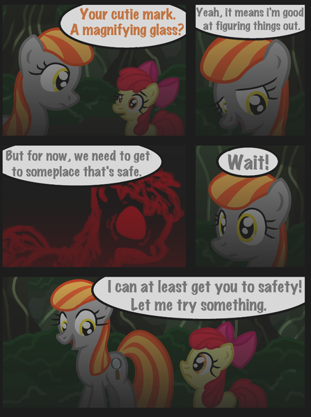 Size: 760x1020 | Tagged: apple bloom, artist:template93, comic, derpibooru import, grimdark, oc, oc:ruby, story of the blanks