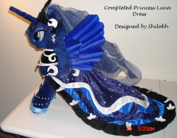 Size: 599x466 | Tagged: safe, artist:drachefrau, derpibooru import, princess luna, pony, clothes, dress, irl, photo, plushie, solo