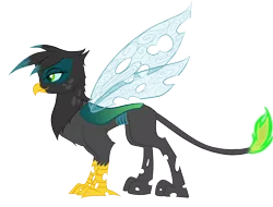 Size: 1798x1367 | Tagged: dead source, safe, artist:lowhitney, derpibooru import, gilda, changeling, gryphon, changelingified, female, simple background, solo, transparent background