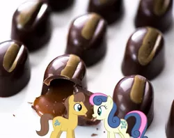 Size: 577x458 | Tagged: safe, derpibooru import, bon bon, caramel, sweetie drops, earth pony, pony, bonpun, carabon, female, innuendo, male, pun, shipping, straight