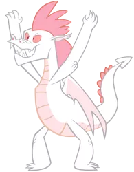 Size: 10000x12851 | Tagged: absurd resolution, artist:rainbowderp98, background dragon, colored sclera, derpibooru import, dragon, fizzle, raised arms, red eyes, safe, simple background, solo, teenaged dragon, transparent background, vector