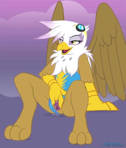 Size: 767x900 | Tagged: explicit, artist:gamicross, derpibooru import, gilda, gryphon, beak, clothes, costume, female, goggles, goggles on head, image, jpeg, masturbation, nudity, one-piece swimsuit, open beak, open mouth, solo, solo female, spread pussy, spread wings, spreading, swimsuit, vagina, vaginal secretions, wings, wonderbolts uniform