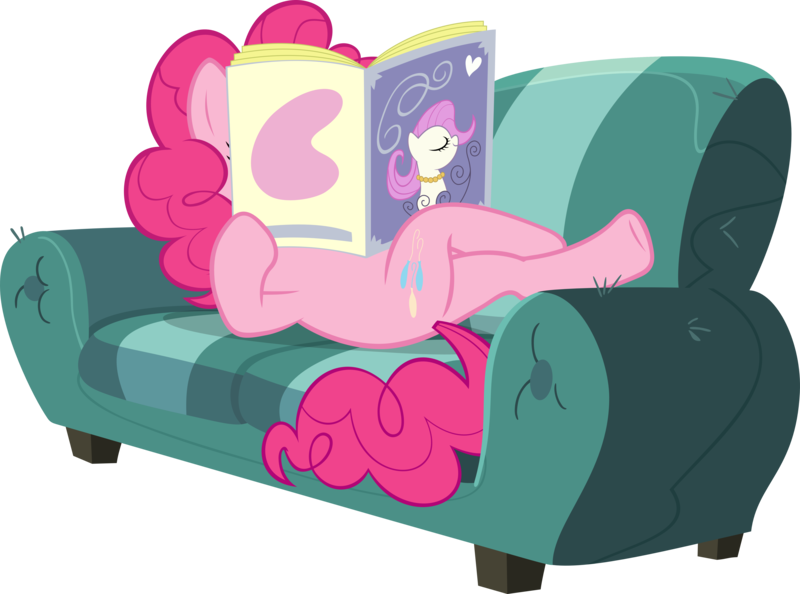 Size: 6000x4456 | Tagged: absurd resolution, artist:sairoch, couch, derpibooru import, magazine, one bad apple, pinkie pie, reading, safe, simple background, .svg available, transparent background, vector
