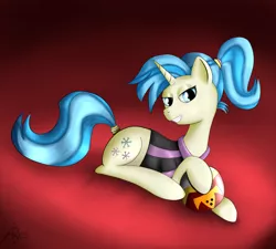 Size: 1500x1350 | Tagged: safe, artist:srk-ares, derpibooru import, allie way, pony, unicorn, bowling ball, female, mare, solo, tail wrap