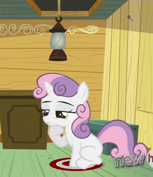Size: 500x578 | Tagged: animated, derpibooru import, fourth wall, lightbulb, one bad apple, safe, scootaloo, screencap, sweetie belle
