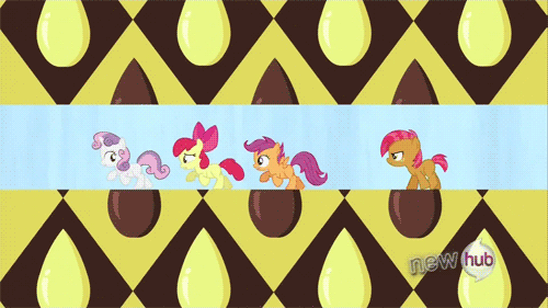 Size: 500x281 | Tagged: animated, apple bloom, babs seed, derpibooru import, one bad apple, safe, scootaloo, screencap, sweetie belle