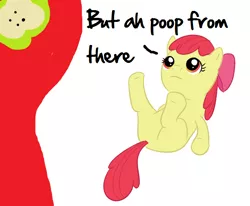 Size: 618x508 | Tagged: suggestive, derpibooru import, apple bloom, big macintosh, earth pony, pony, but i poop from there, dialogue, imminent anal, imminent foalcon, implied anal, implied foalcon, implied incest, macbloom, male, shipping, simple background, stallion, straight, white background