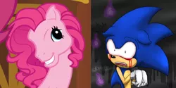 Size: 784x392 | Tagged: artist needed, clone, crossover, derpibooru import, edit, edited screencap, evil, g3, g4 to g3, generation leap, meta, pinkie blind, pinkie clone, pinkie pie, safe, screencap, sonic the hedgehog, sonic the hedgehog (series), source needed, too many pinkie pies