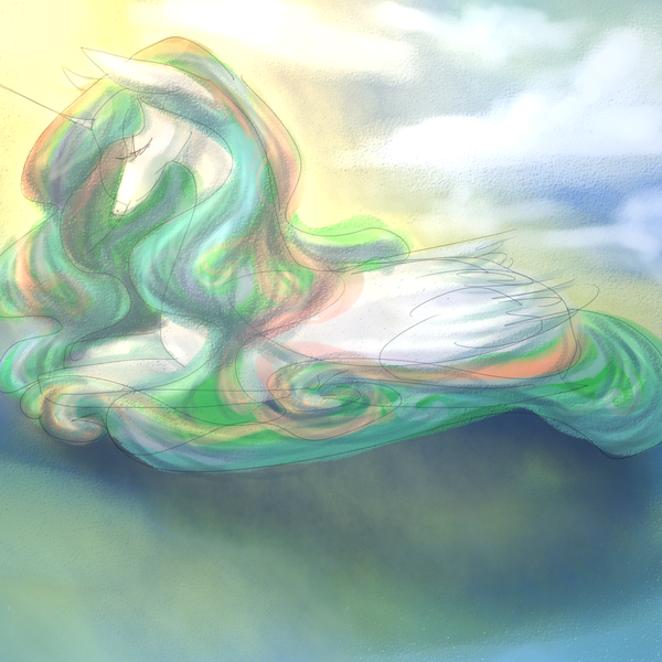 Size: 900x900 | Tagged: artist:aruva-chan, derpibooru import, princess celestia, prone, safe, solo