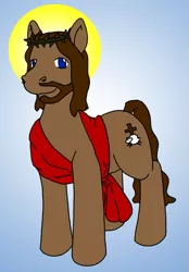 Size: 401x576 | Tagged: artist:thebrigeeda, derpibooru import, jesus christ, ponified, religion, safe