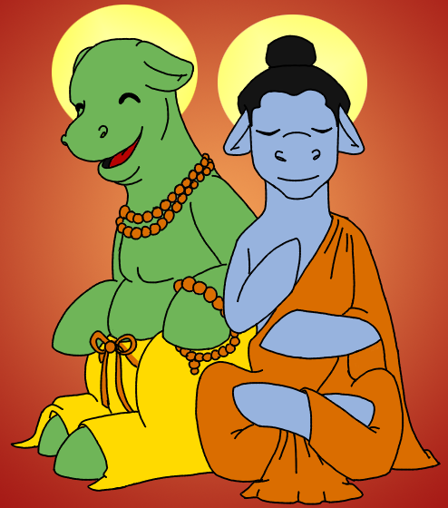 Size: 494x560 | Tagged: artist:thebrigeeda, budai, buddha, buddhism, derpibooru import, ponified, religion, safe, siddhartha gautama