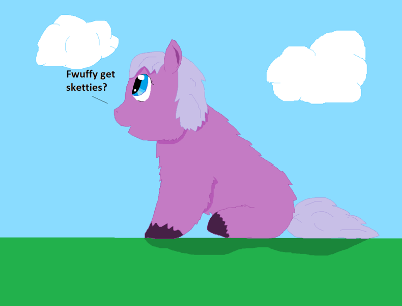 Size: 1270x964 | Tagged: safe, derpibooru import, oc, unofficial characters only, fluffy pony, pony, cloud, dialogue, fluffy pony original art, grass field, open mouth, shadow, sky, solo