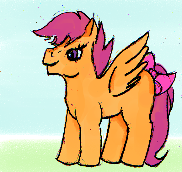 Size: 580x549 | Tagged: artist:alicornmoonstar, derpibooru import, g1, safe, scootaloo