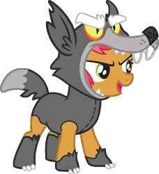Size: 6274x6884 | Tagged: safe, artist:birthofthepheonix, derpibooru import, babs seed, wolf, absurd resolution, .ai available, big babs wolf, clothes, costume, simple background, solo, transparent background, vector, wolf costume