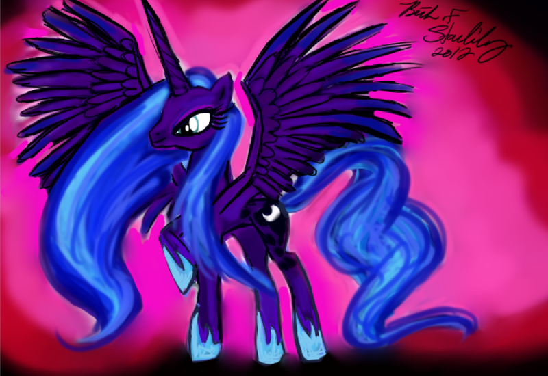 Size: 944x649 | Tagged: artist:starlily77, derpibooru import, princess luna, safe, solo