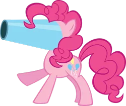 Size: 900x760 | Tagged: dead source, safe, artist:ennervateindustries, derpibooru import, pinkie pie, earth pony, pony, headcannon, headcanon, literal, object head, pun, simple background, solo, transparent background, visual pun