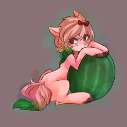Size: 800x800 | Tagged: safe, artist:beato-riiche, derpibooru import, oc, unofficial characters only, original species, solo, watermelon