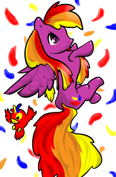 Size: 770x1170 | Tagged: artist:beefydiab0lique, derpibooru import, feathermay, parrot, safe, solo