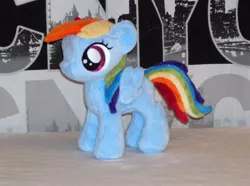 Size: 900x670 | Tagged: artist:razielledbx, derpibooru import, filly, irl, photo, plushie, rainbow dash, safe, solo