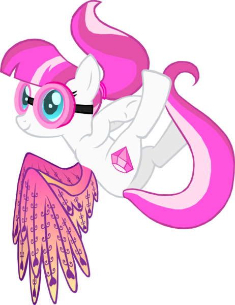 Size: 1000x1300 | Tagged: safe, artist:kiddysa-bunnpire, derpibooru import, diamond rose, pegasus, pony, cutie mark, female, glimmer wings, goggles, hooves, mare, simple background, smiling, solo, transparent background, wings