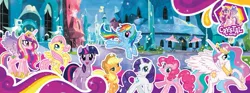 Size: 851x315 | Tagged: applejack, banner, derpibooru import, fluttershy, pinkie pie, princess cadance, princess celestia, rainbow dash, rarity, safe, twilight sparkle