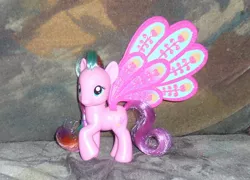 Size: 912x657 | Tagged: safe, artist:fizzy--love, derpibooru import, official, ploomette, pony, brushable, glimmer wings, irl, photo, solo, toy