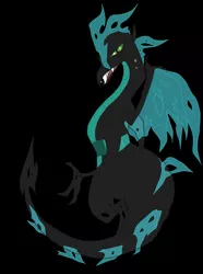 Size: 1539x2066 | Tagged: artist:itsaaudraw, black background, derpibooru import, dragon, dragoness, dragonified, dragonlis, female, queen chrysalis, safe, simple background, solo, species swap