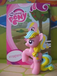 Size: 480x640 | Tagged: safe, artist:twilightberry, derpibooru import, official, stardash, pony, collector card, irl, photo, solo, toy