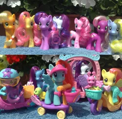 Size: 1024x1000 | Tagged: applejack, artist:trunksi, brushable, cheerilee, derpibooru import, fluttershy, irl, lily blossom, official, photo, pinkie pie, rainbow dash, rarity, safe, star swirl, toy, twilight sparkle