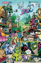 Size: 1040x1600 | Tagged: safe, artist:andypriceart, derpibooru import, idw, official, ace, angel bunny, bittersweet (character), bulk biceps, carrot top, cranky doodle donkey, derpy hooves, doctor whooves, elwood (idw), firefly, golden harvest, iron will, jake (idw), leadwing, mayor mare, owlowiscious, philomena, rainbow dash, roid rage, screwball, silver spoon, tank, time turner, unnamed pony, ponified, cat, changeling, donkey, earth pony, parasprite, pegasus, pony, unicorn, the return of queen chrysalis, spoiler:comic01, alice price, andy price, blues brothers, changelings are terrible actors, cloud, comic, disguise, disguised changeling, drool, elwood j. blues, facial hair, g1, g1 to g4, generation leap, idw advertisement, issue 1, jake blues, katie cook, magnum p.i., moustache, official comic, ponyville, preview, sleeping, thomas magnum, z