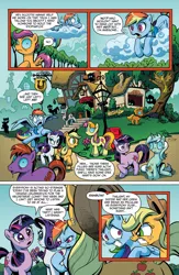 Size: 1040x1600 | Tagged: safe, artist:andypriceart, derpibooru import, idw, official, applejack, lyra heartstrings, octavia melody, rainbow dash, rarity, scootaloo, sweetcream scoops, twilight sparkle, earth pony, pegasus, pony, unicorn, the return of queen chrysalis, spoiler:comic, advertisement, angry, cloud, comic, disguise, disguised changeling, female, idw advertisement, issue 1, mare, nervous, official comic, preview, unicorn twilight