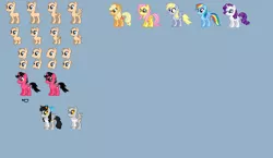 Size: 500x290 | Tagged: safe, artist:lightningbolt, derpibooru import, applejack, derpy hooves, fluttershy, rainbow dash, rarity, oc, oc:lightning dee, oc:windows, pony, base, pixel art, sprite, sprite base