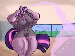 Size: 640x480 | Tagged: anthro, artist:downgrade101, breasts, derpibooru import, muscles, overdeveloped muscles, suggestive, twilight muscle, twilight sparkle