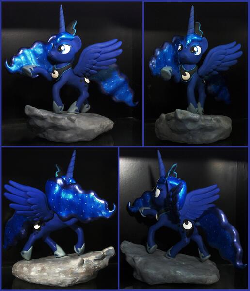 Size: 4912x5712 | Tagged: safe, artist:madponyscientist, derpibooru import, princess luna, pony, absurd resolution, custom, irl, photo, raised hoof, sculpture, solo, toy