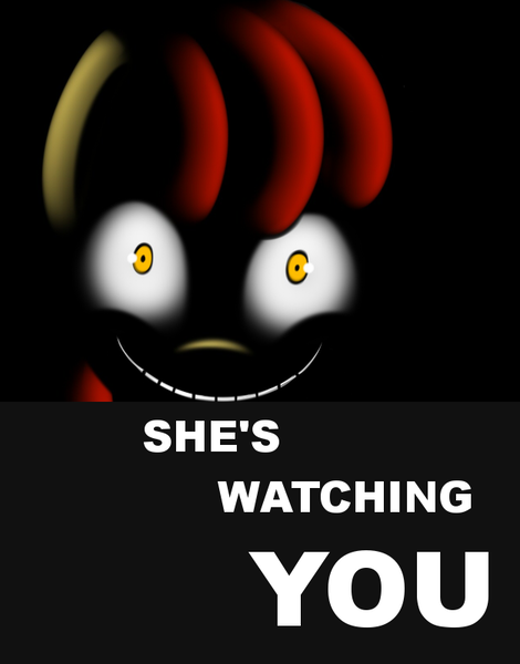 Size: 626x800 | Tagged: apple bloom, artist:kloudmutt, creepy bloom, derpibooru import, edit, grimdark, luna game, solo