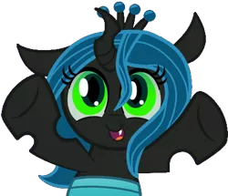 Size: 423x364 | Tagged: artist needed, cute, cutealis, derpibooru import, nymph, queen chrysalis, safe, source needed