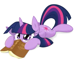 Size: 5958x4813 | Tagged: safe, artist:kired25, artist:leadhooves, deleted from derpibooru, derpibooru import, twilight sparkle, unicorn, absurd resolution, book, cute, prone, simple background, solo, transparent background, unicorn twilight, vector