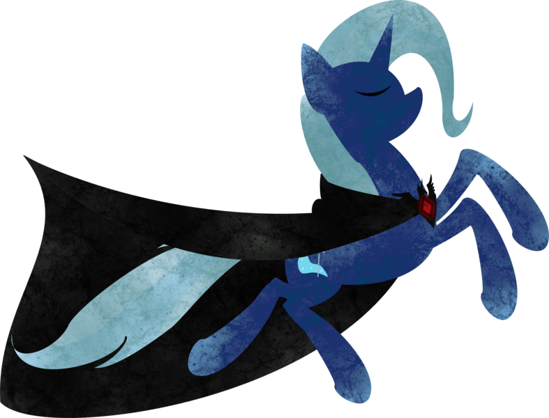 Size: 4403x3358 | Tagged: safe, artist:baxtermega, derpibooru import, trixie, pony, unicorn, magic duel, alicorn amulet, cape, clothes, coat, cutie mark, eyes closed, female, hooves, horn, lineless, mare, simple background, solo, transparent background, vector