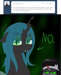 Size: 751x927 | Tagged: artist:skoon, ask, ask sissy king sombra, derpibooru import, king sombra, no, queen chrysalis, safe, tumblr