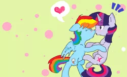 Size: 1024x622 | Tagged: safe, artist:xxxrainbowblitzxxx, derpibooru import, rainbow dash, twilight sparkle, blushing, female, heart, imminent kissing, lesbian, shipping, twidash