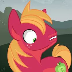 Size: 900x900 | Tagged: safe, artist:tex, derpibooru import, big macintosh, earth pony, pony, lip bite, male, solo, stallion